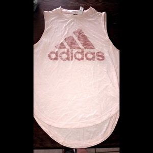 Adidas light pink tank top